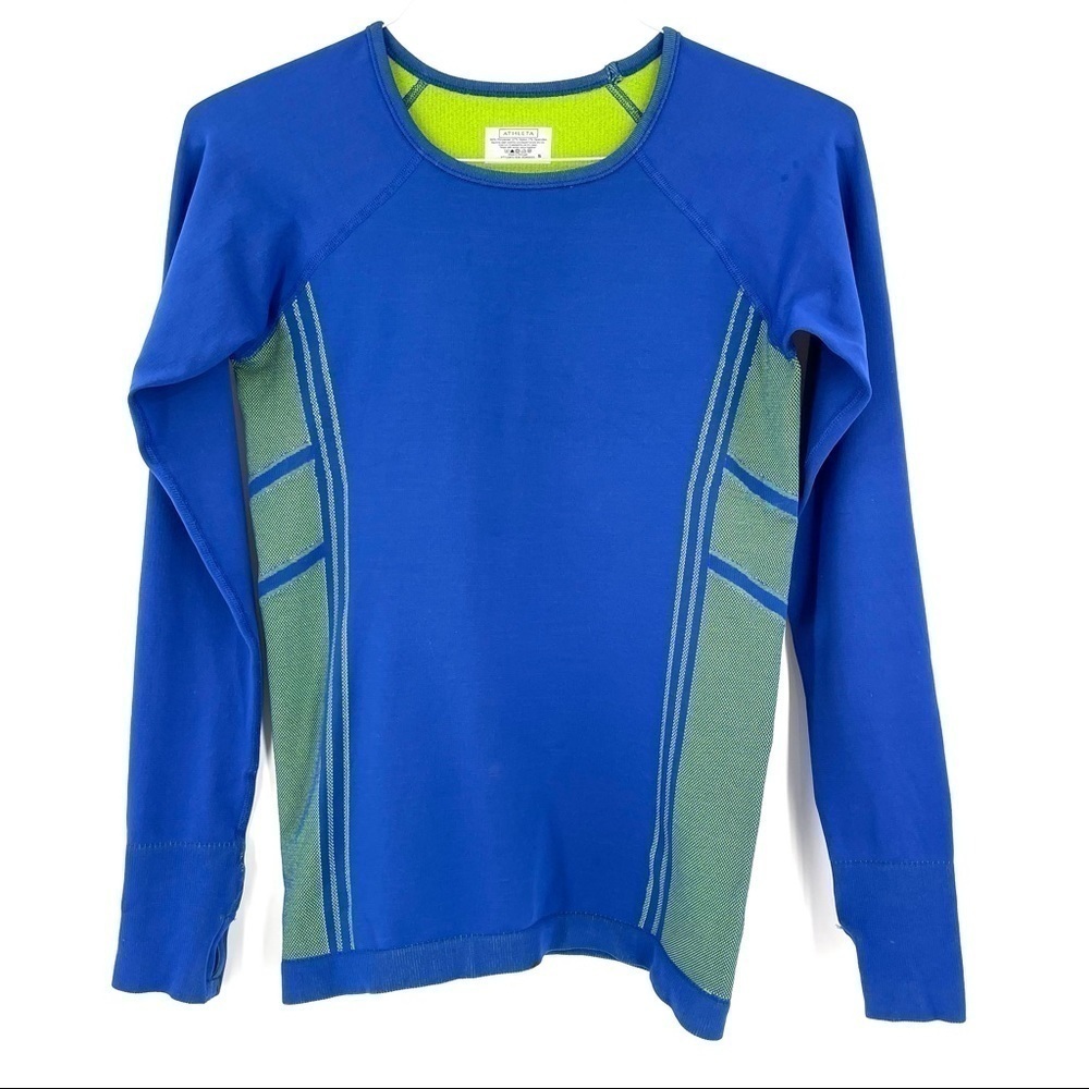 Athleta
Blue Neothermal Green Pullover Activewear Athletic Workout Long Sleeve